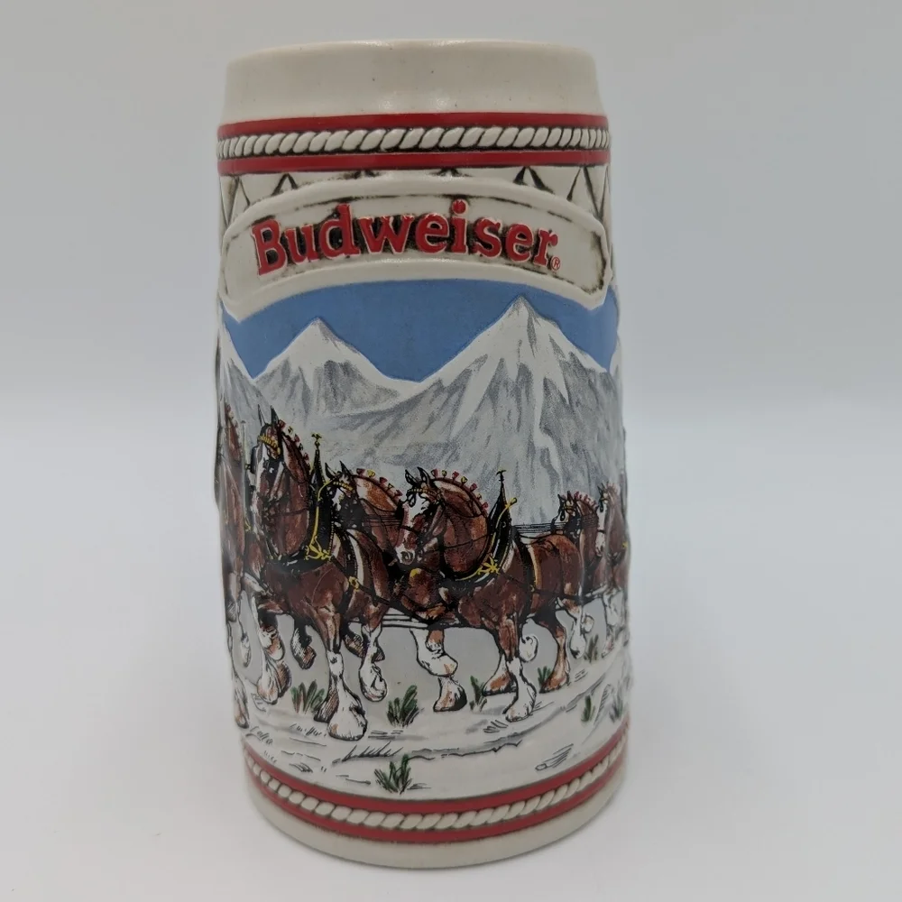 Budweiser Ceramarte Brazil A Series 1985 Stein Anheuser-Busch Clydesdale Holiday